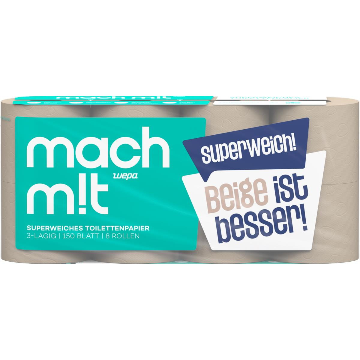 Wepa Mach mit Toilettenpapier, 3-lagig, 150 Blatt,