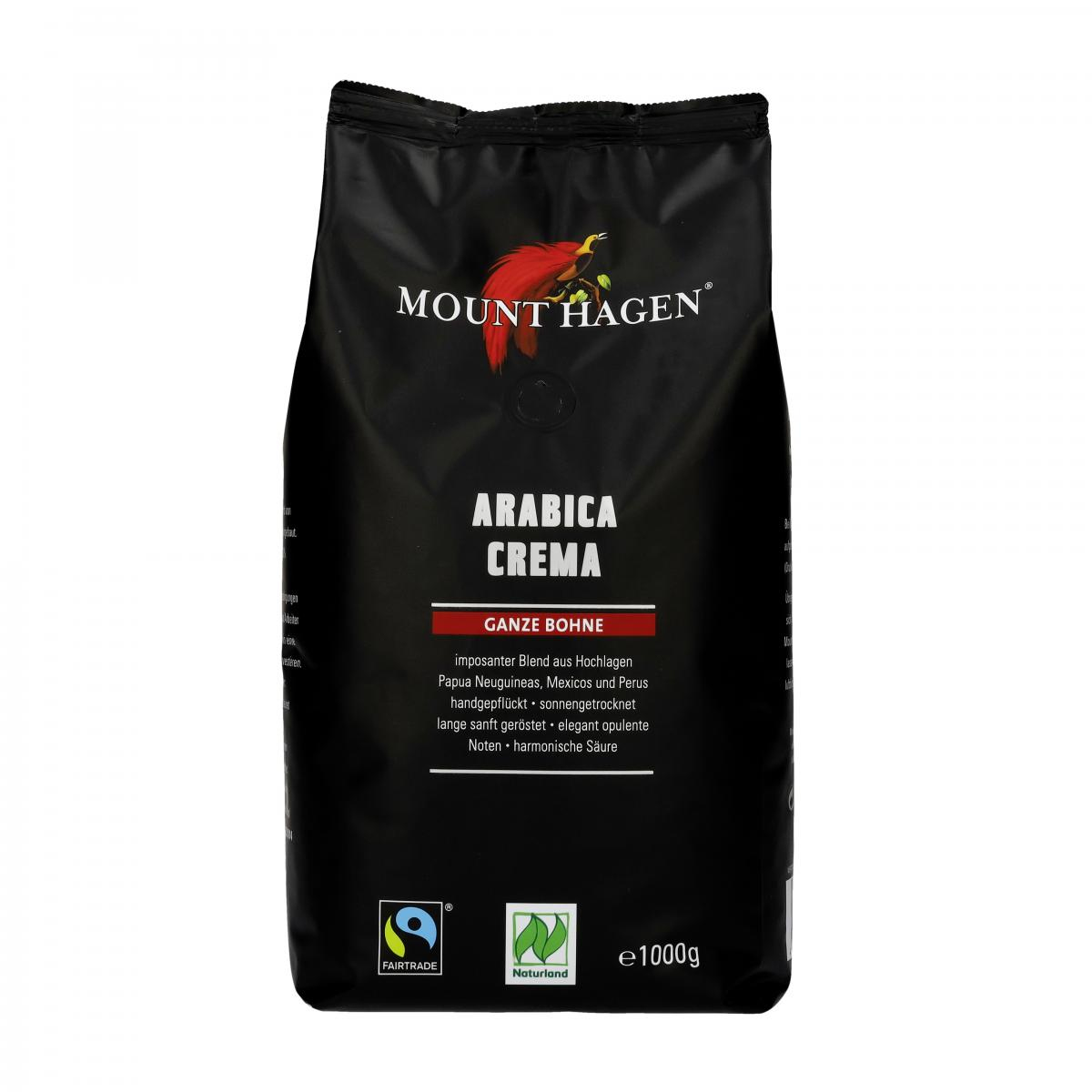 Mount Hagen Fair Trade Röstkaffee Crema, ganze Boh