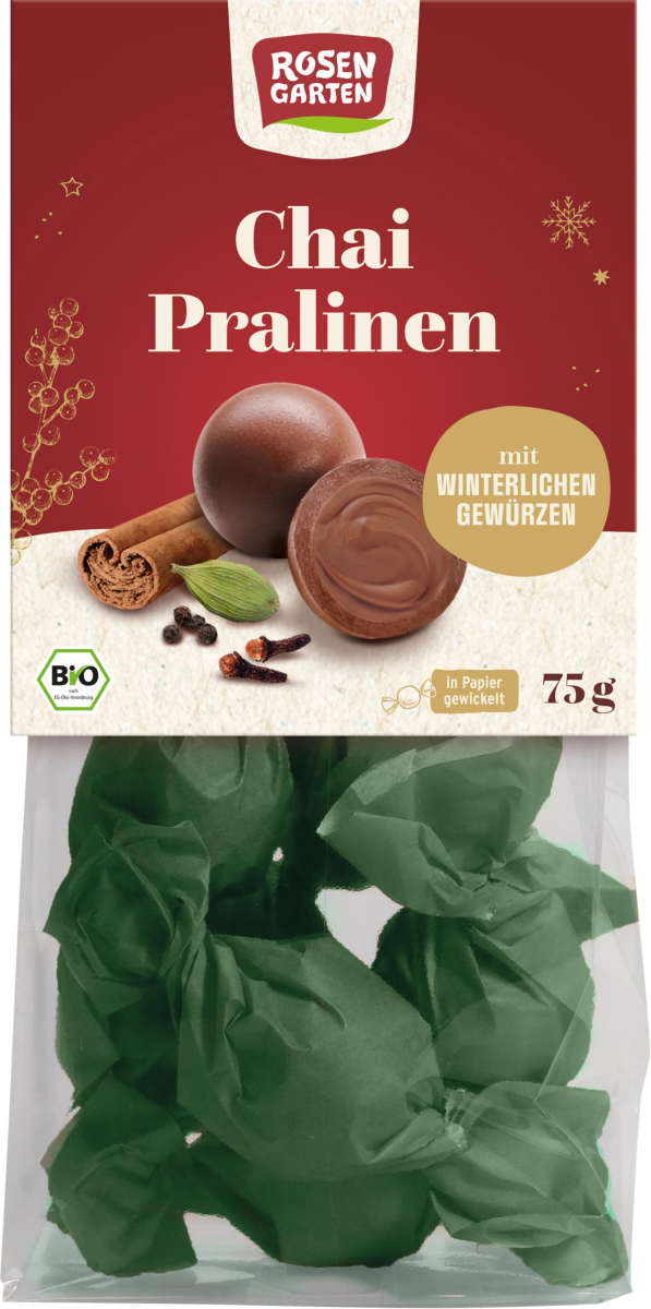 Rosengarten Chai Pralinen, 75 gr Packung