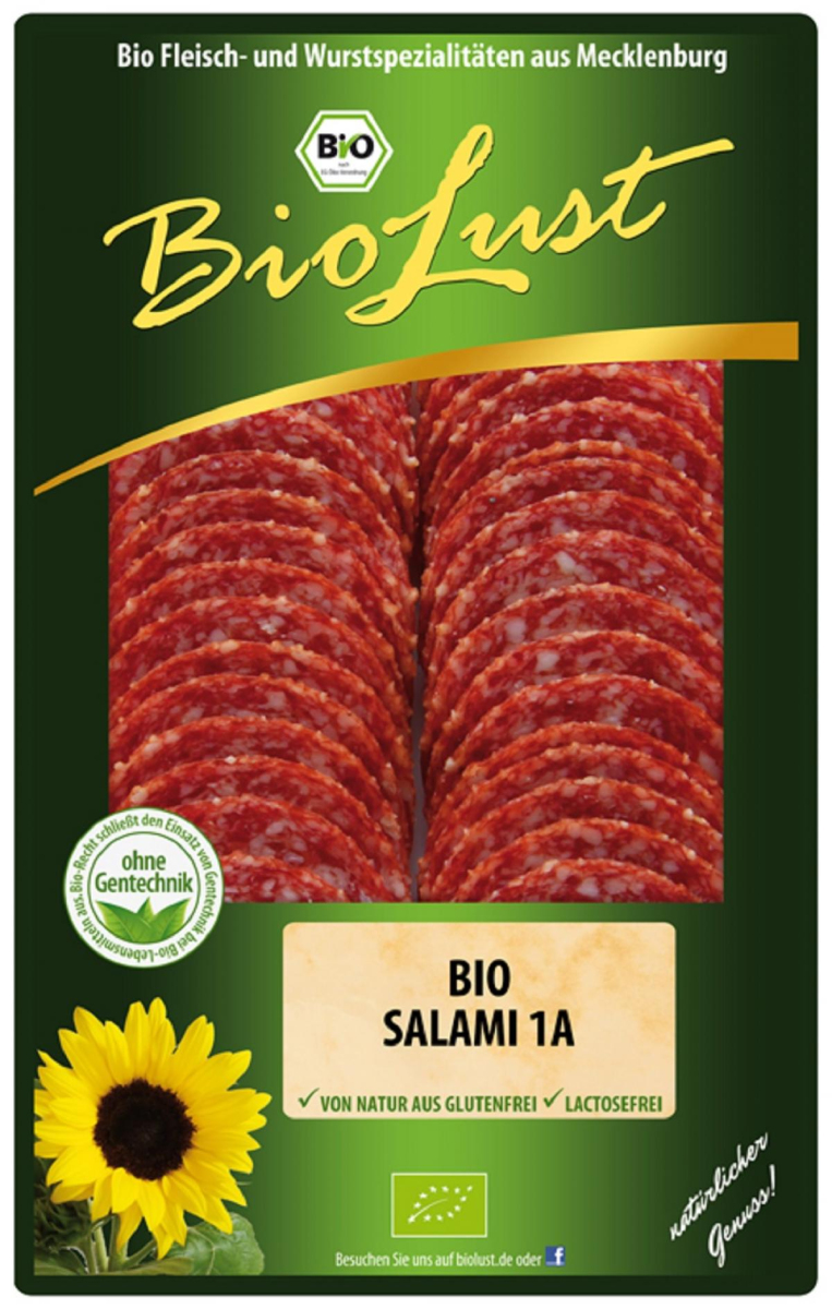 Ludwigsluster Fleisch-und Wurs Salami geschnitten,
