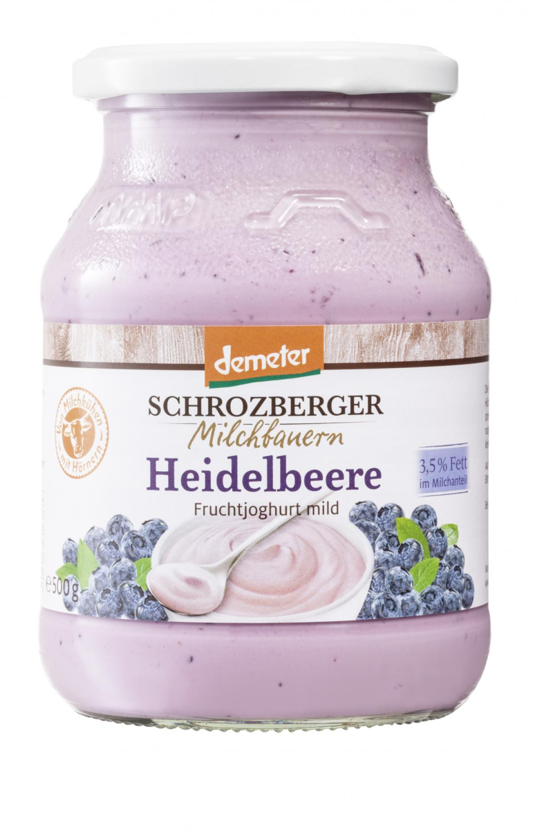 Schrozberg Milchbauern Joghurt Heidelbeere, 500 gr