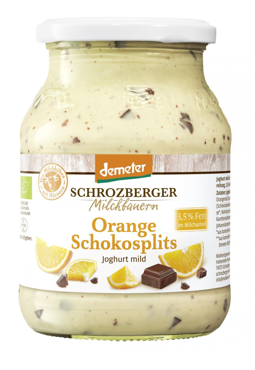Schrozberger Saisonjoghurt Orange Schokosplits