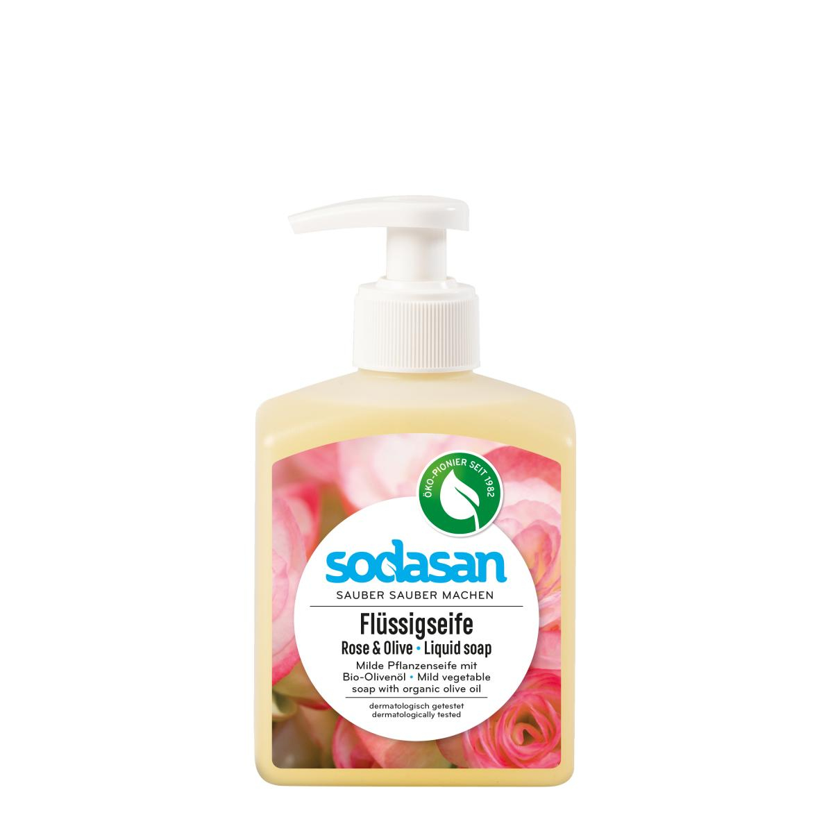 Sodasan Naturpflege-Seife liquid Rose-Olive, 300 m