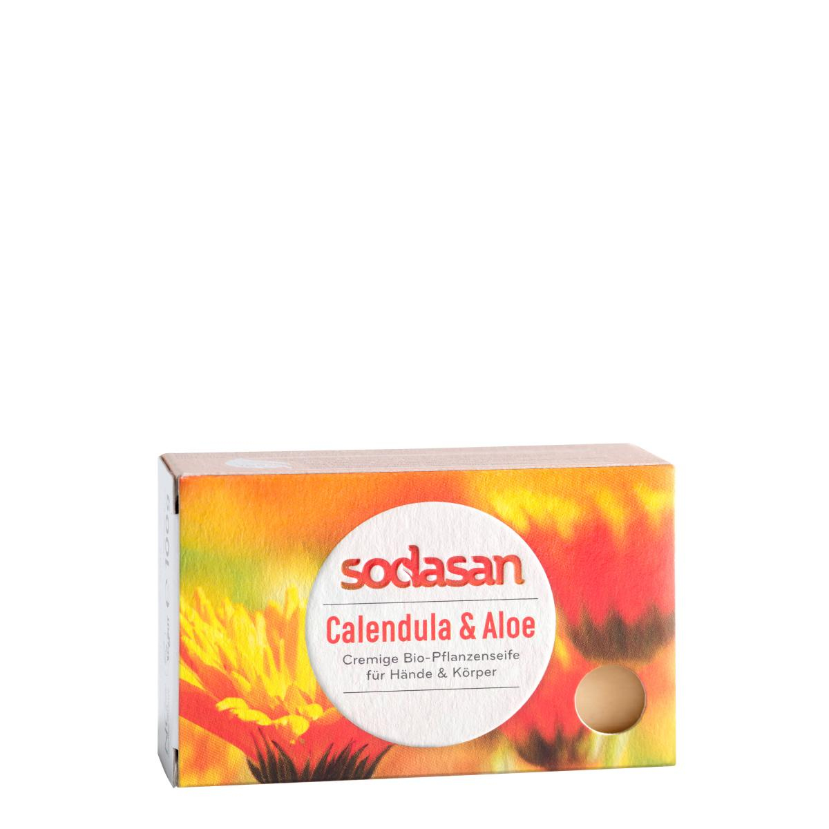 Sodasan Stückseife Calendula & Aloe, 100 gr Stück