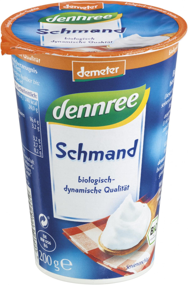 dennree Schmand, 200 gr Becher