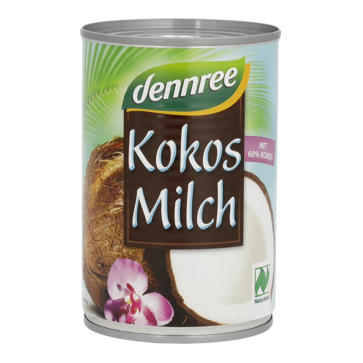 dennree Kokosmilch 60%, 400 ml Dose - ohne Zusatzs