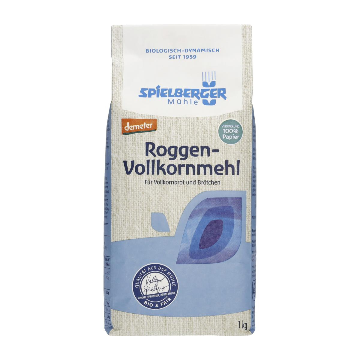 Spielberger Roggen-Vollkornmehl,, 1 kg Packung
