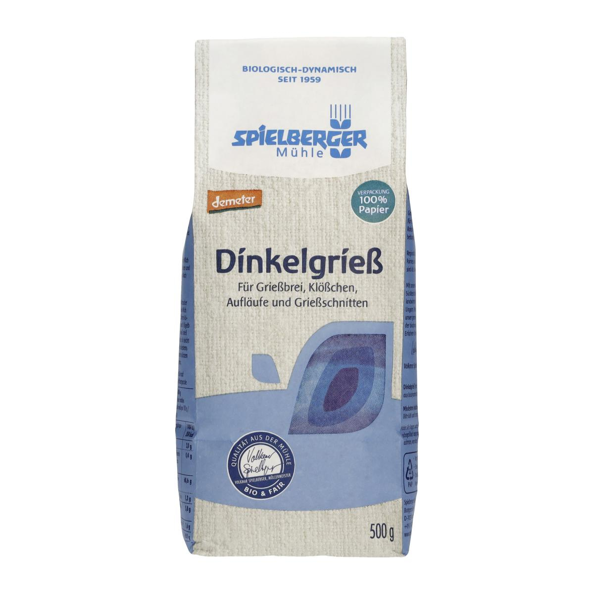 Spielberger Dinkelgrieß, 500 gr Packung