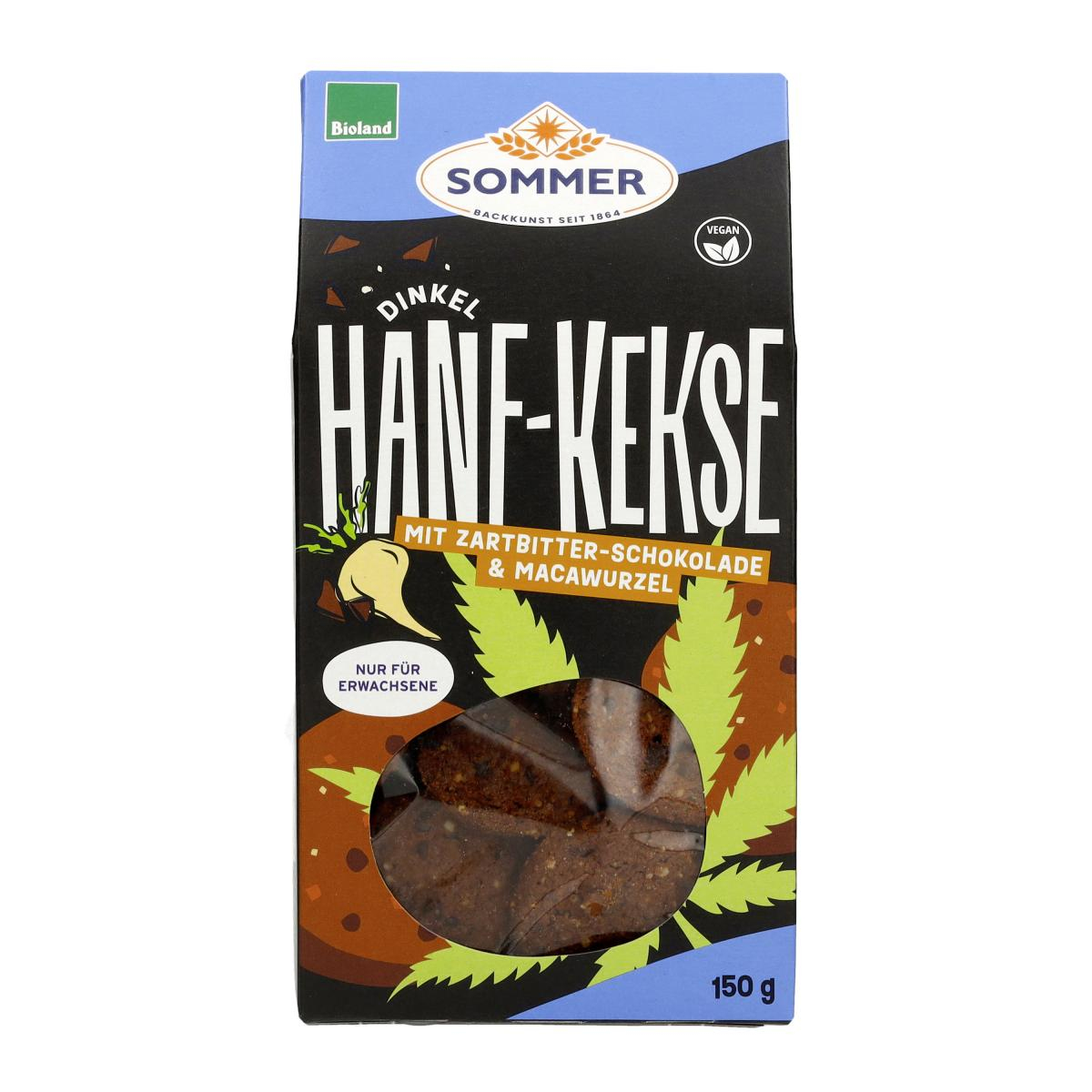 Sommer Hanf-Schoko Dinkelkekse, 150 gr Packung