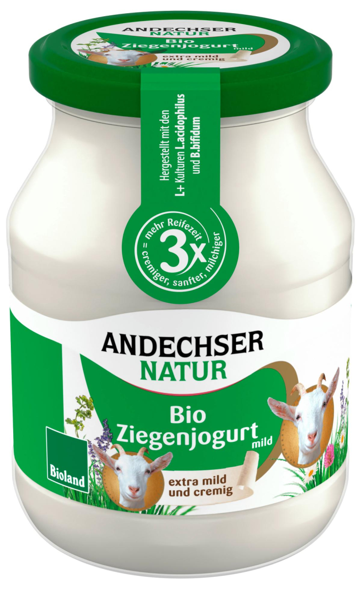 Andechser Natur Ziegenjogurt, 500 gr Glas gerührt