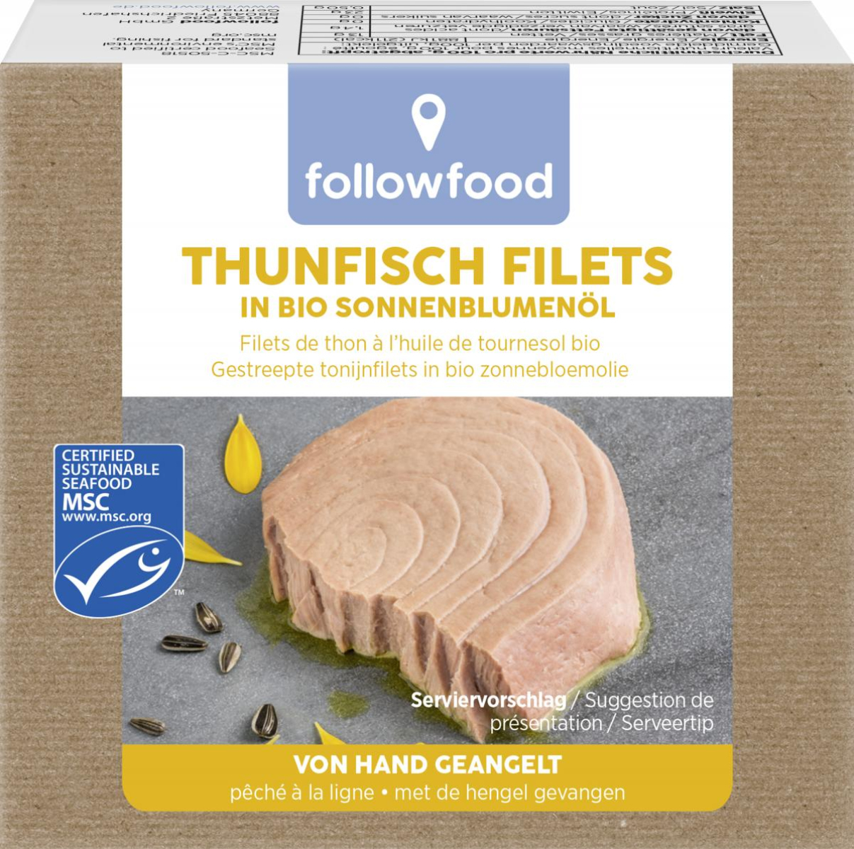 followfish Thunfisch Filets in Bio-Sonnenblumenöl,