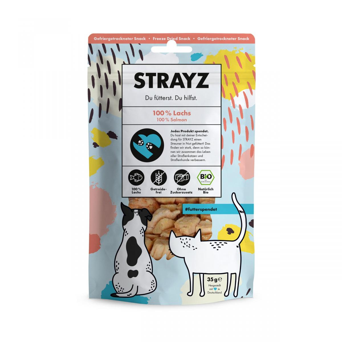 STRAYZ Katzen Snack 100% Lachs gefriergetrocknet