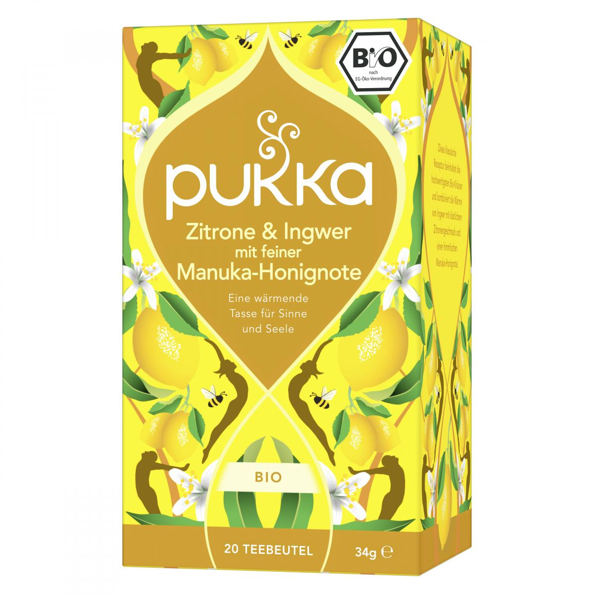 PUKKA Zitrone, Ingwer & Manuka Honig, 20 Beutel