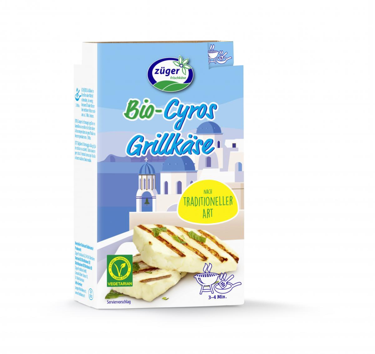 Züger Frischkäse Cyros Grillkäse, 200 gr Packung