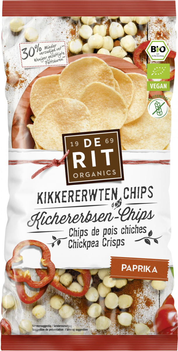 De Rit Kichererbsen Chips Paprika, 75 gr Beutel