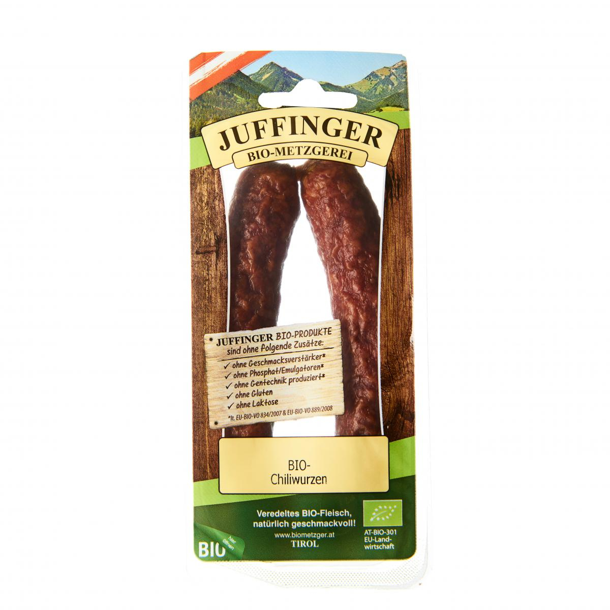 Bio-Metzgerei Juffinger Kaminwurzen, 140 gr Packun