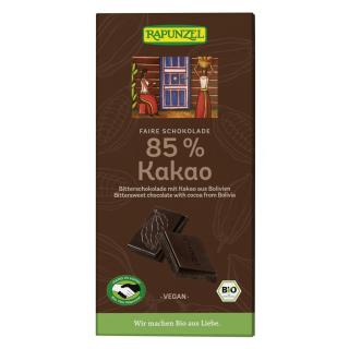 Rapunzel Bitterschokolade 85% HIH, 80 gr Stück