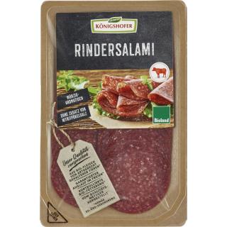 Rindersalami geschnitten, 80 gr Packung