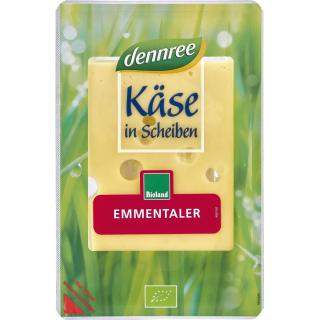 dennree Emmentaler in Scheiben, 125 g Packung -lak