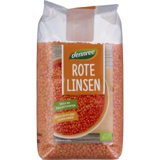 dennree Rote Linsen, 500 gr Packung
