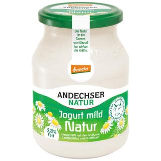 Andechser Natur Jogurt mild natur, 500 gr Glas
