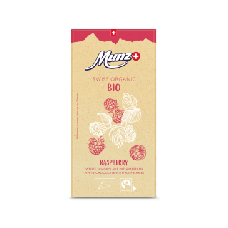 Munz Weiße Schokolade mit Himbeeren, 100 gr Stück