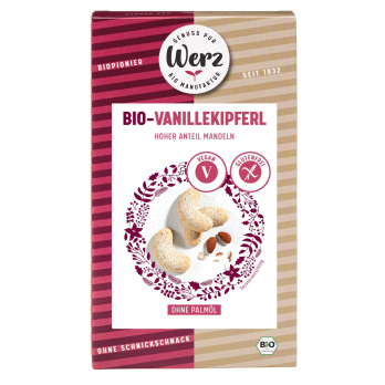 Werz Vanille Kipferl, 100 g Packung -glutenfrei