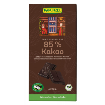 Rapunzel Bitterschokolade 85% HIH, 80 gr Stück