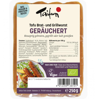 Taifun Veggie-Bratwurst, 250 gr Packung 4 Stück