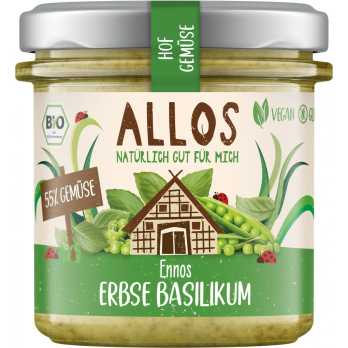 Allos Hof-Gemüse Ennos Erbse Basilikum, 135 gr Gla