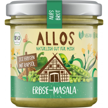 Allos Aufs Brot Erbse Masala, 140 gr Glas