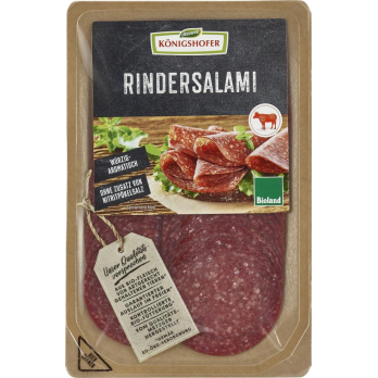 Rindersalami geschnitten, 80 gr Packung