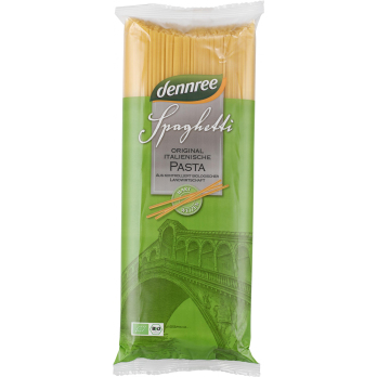 dennree Hartweizen-Spaghetti, 1 kg Packung -hell-