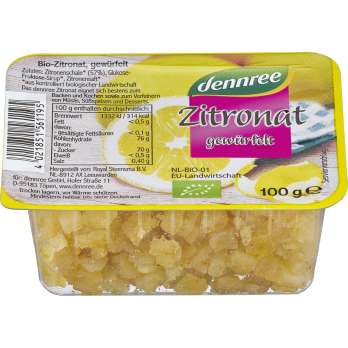 dennree Zitronat, 100 gr Packung