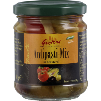 Gustoni Antipasti-Mix, in Kräueröl, demeter, 190 g