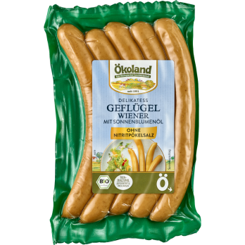 Ökoland Geflügel-Wiener, 200 gr Packung