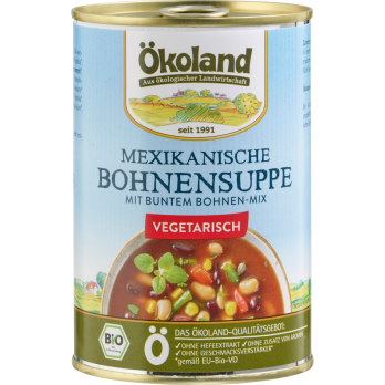 Ökoland Mexikanische Bohnensuppe, 400 gr Dose