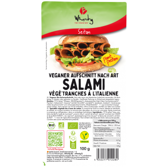 Wheaty Veganer Aufschnitt Art Salami, 100 g Stück