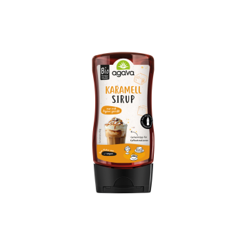 Agava Karin Lang Karamellsirup, 350 gr Flasche