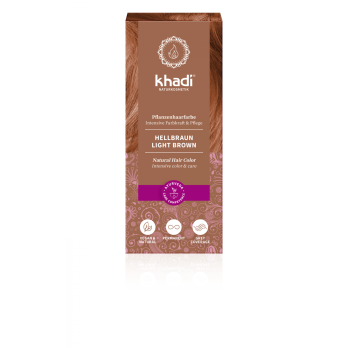 Khadi Pflanzenhaarfarbe Hellbraun, 100 gr Packung