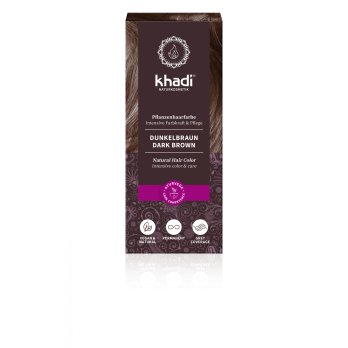 Khadi Pflanzenhaarfarbe Dunkelbraun, 100 gr Packun