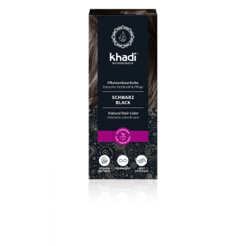 Khadi Pflanzenhaarfarbe Schwarz, 100 gr Packung