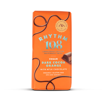 Rhythm 108 Dark Cocoa Orange Tafel, 100 g Stück