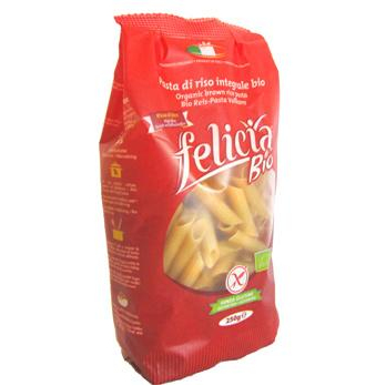 Reis Vollkorn Penne, 250 gr Packung -glutenfrei