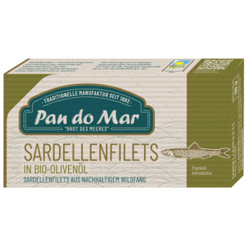 Pan do Mar Sardellenfilets,  in Bio-Olivenöl extra