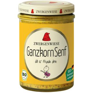 Zwergenwiese Ganzkorn Senf, 160 ml Glas