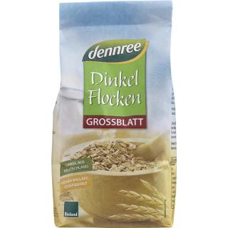 dennree Dinkelflocken Großblatt, 500 gr Packung