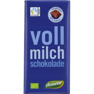 dennree Vollmilchschokolade, 100 gr Stück