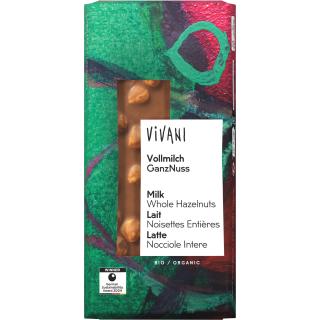 Vivani Vollmilch Ganznuss, 100 gr Stück