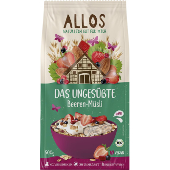 Allos Das Ungesüßte Beeren-Müsli, 500 gr Packung